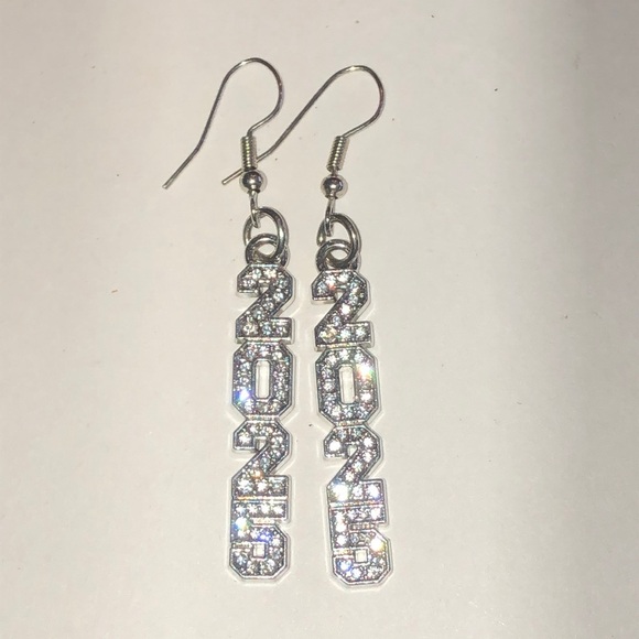 Silver Tone 2025 Rhinestone Boho Dangle Earrings - Picture 2 of 4